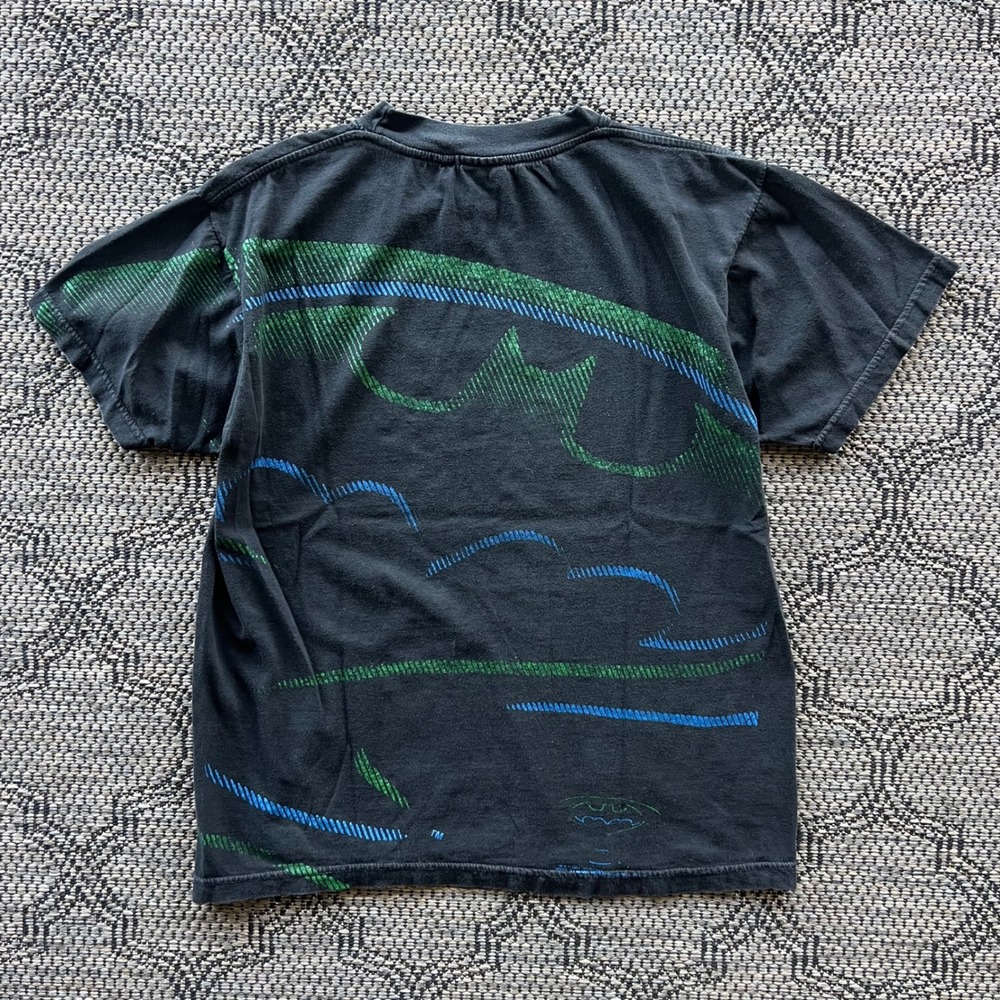 Vintage Batman Forever T-Shirt Mens Medium Black Movie Promo 90s Novel‎ Teez